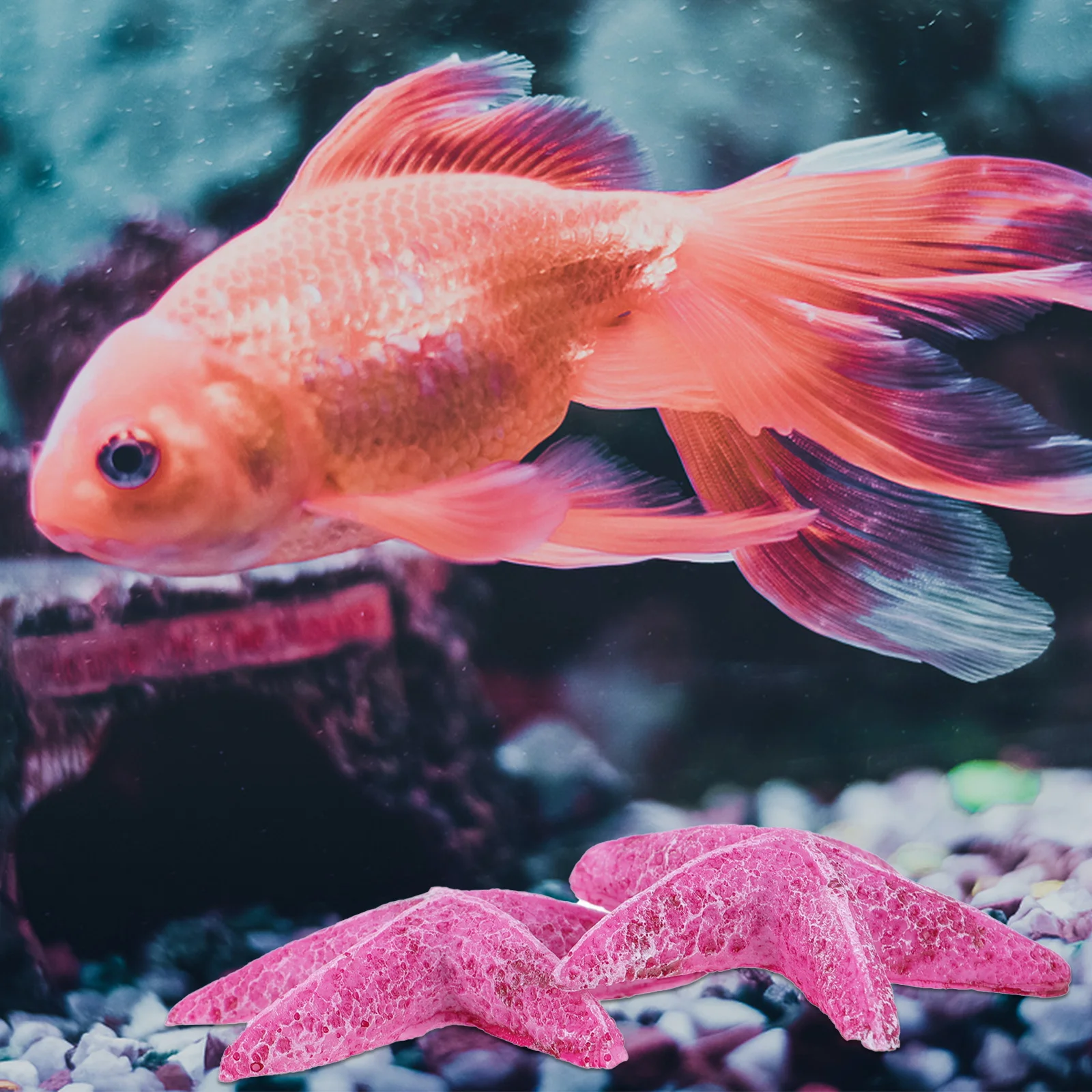 

2 Pcs Ornaments Sea Freshwater Tanks Small Decoration Fish Star Aquarium Artificial