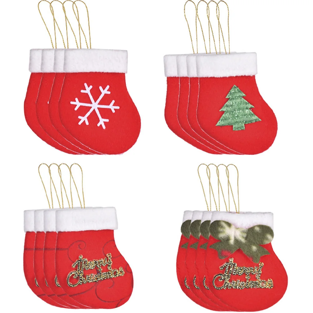 

16pcs Hanging nament for Tree Fireplace Pendant Home DIY Adorable Xmas Sock Hanging Decor Xmas Sock Decoration