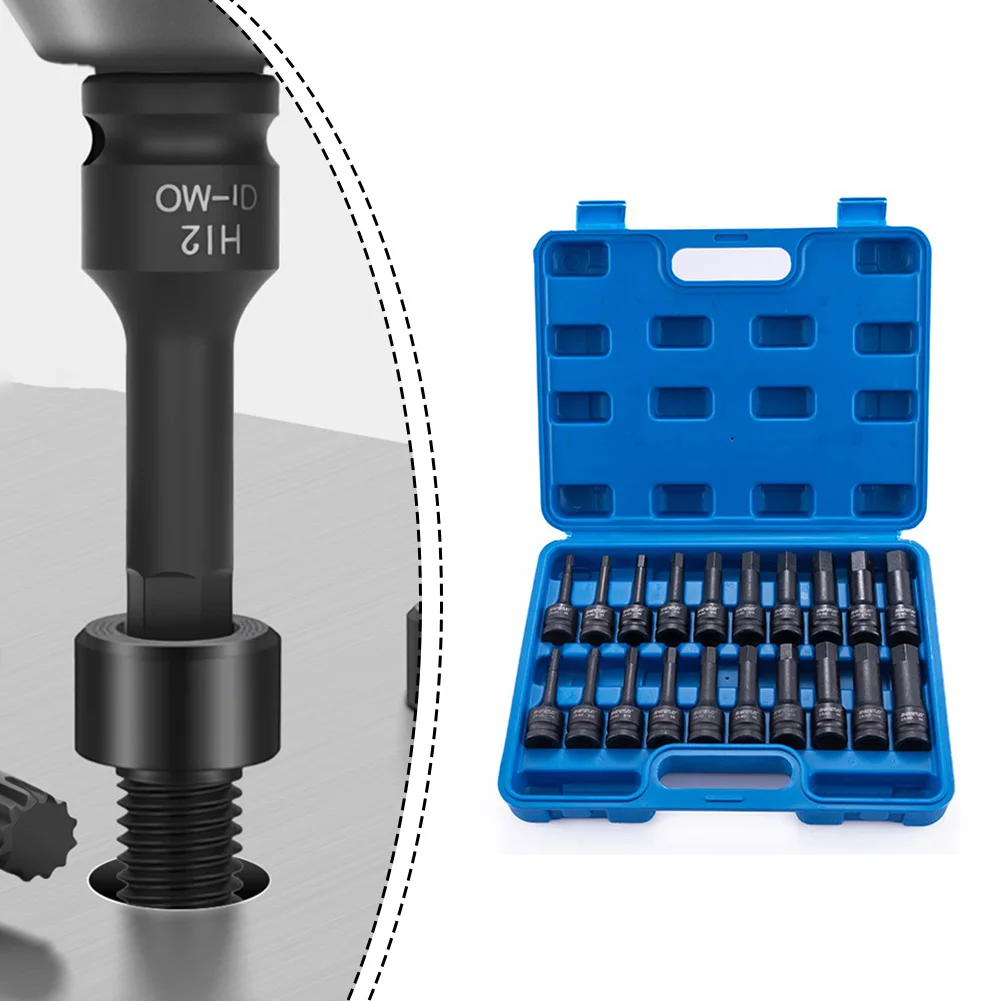 

20pcs Socket Set 1/2'' Drive Socket Wrench Extended Socket Head Electric Socket Set Storage CaseFor Automotive Maintenance Tool