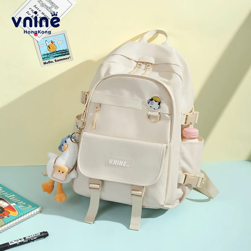 V.NINE High School Student Backpack Bags Korean Style School Bag for Teenager Girls Bookbags Boys School Backpack Large Capacity