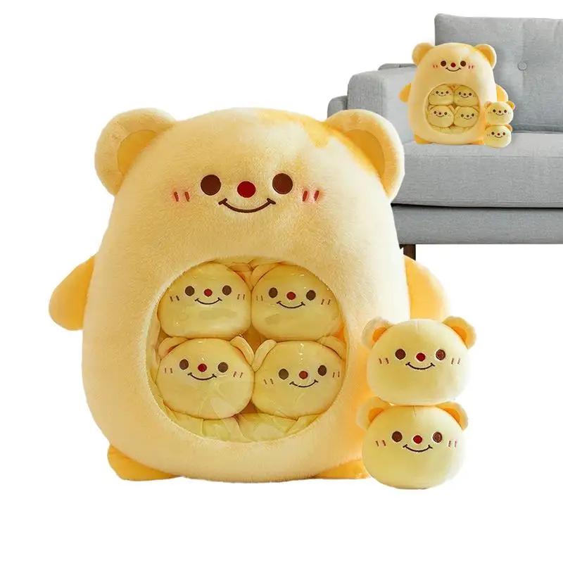 Cute Bag Of Plushies A Bag Of Animal Snack Pillow Novelty Soft Lovely Simulation Innovative Snacks Doll With 6 Little Animal