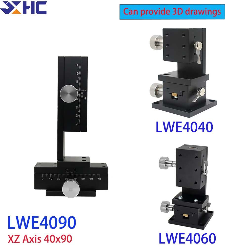 

XZ Axis LWE4040 LWE4060 LWE4090 Dovetail Groove Sliding Table displacement Platform Rack and Pinion Drive High Precision Knob