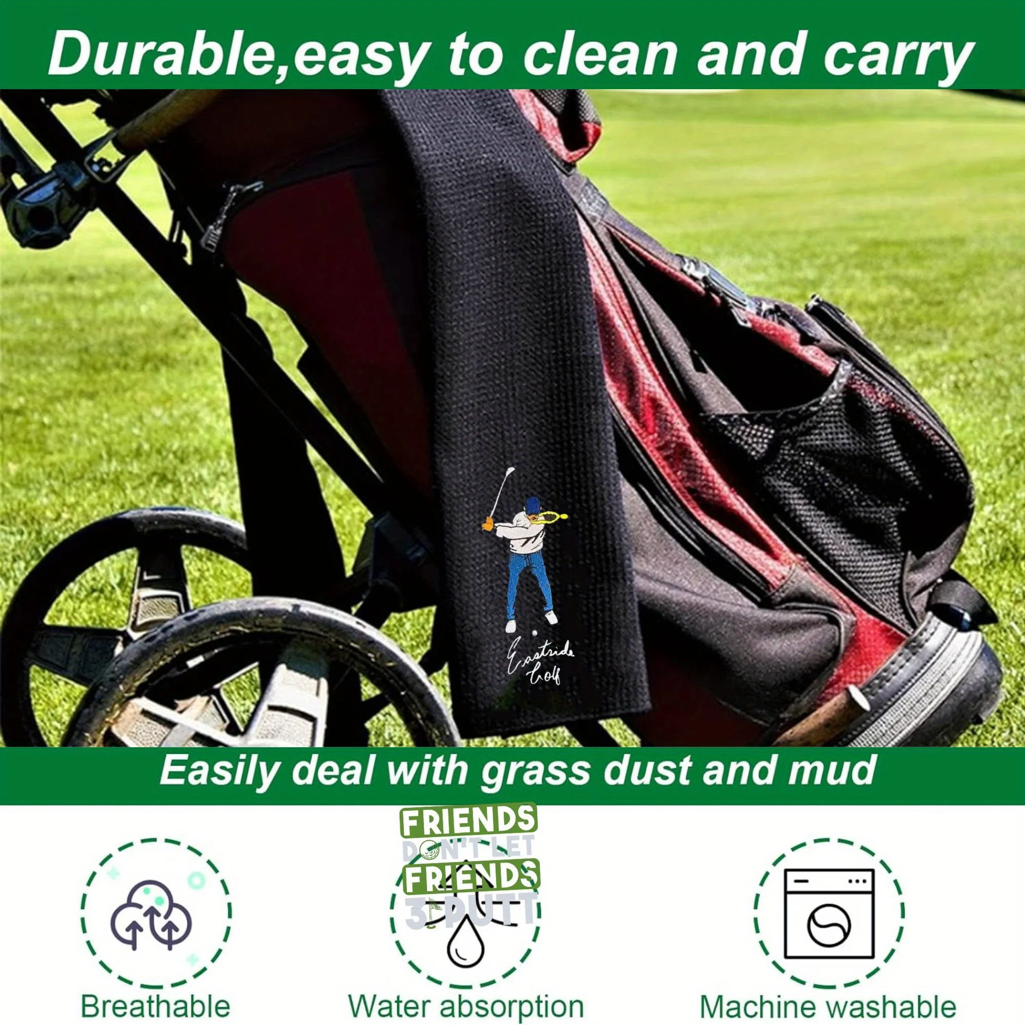 Funny Embroidered Green Golf Towel Funny Golf Towels for Golf Bags with Clip Retirement Birthday Gift for Grandpa Grandma Dad