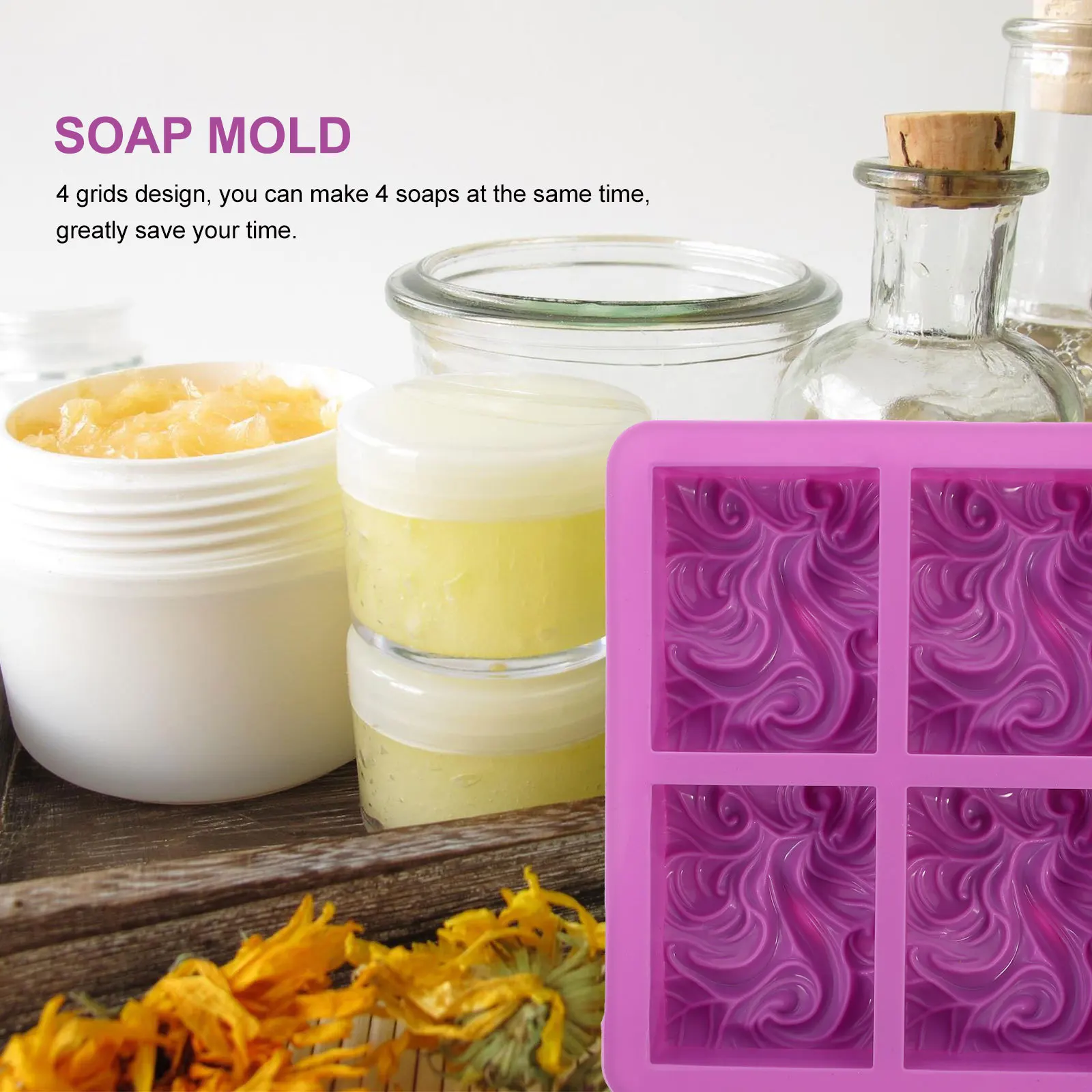 

2Pcs Ocean Wave Silicone Soap Molds Safe Odorless Durable for Handmade Soap Scented Cake DIY Mold Ocean Wave Mold