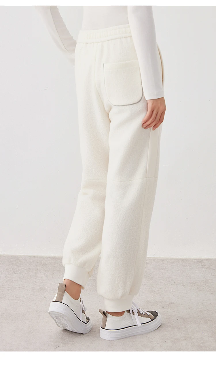 K2639W Hochwertige Damenbekleidung Luxusmarke Lässige Hosen Herbst und Winter Dicke 100% Wollhosen – Detail 6