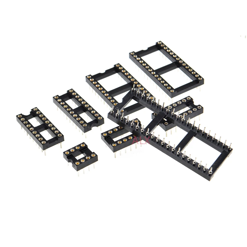 10PCS ROUND HOLE IC SOCKET DIP 2.54MM dip6 dip8 dip14 dip16 dip18 dip20 dip24 dip28 dip40 6/8/14/16/18/20/24/28/40 pin connector