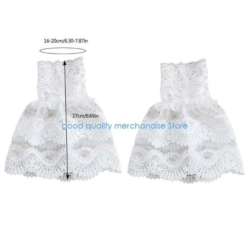 Y5JD Elegante estensione maniche braccio donna pizzo maniche finte decorazione braccio per camicetta