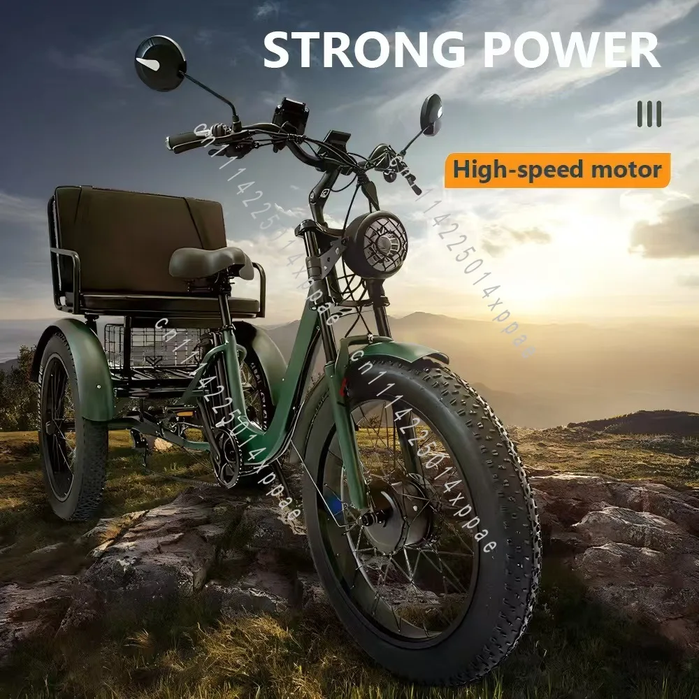 24-Inch Pedal-assisted Tricycle, Light Pick-upanddrop-off Childrenmanned Transportationelectric Environmentally Friendlytricycle