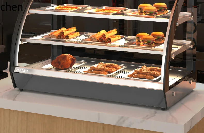 

HTT thermal insulation display cabinet desktop small, fried chicken burger egg tart food heating incubator thermal insulation
