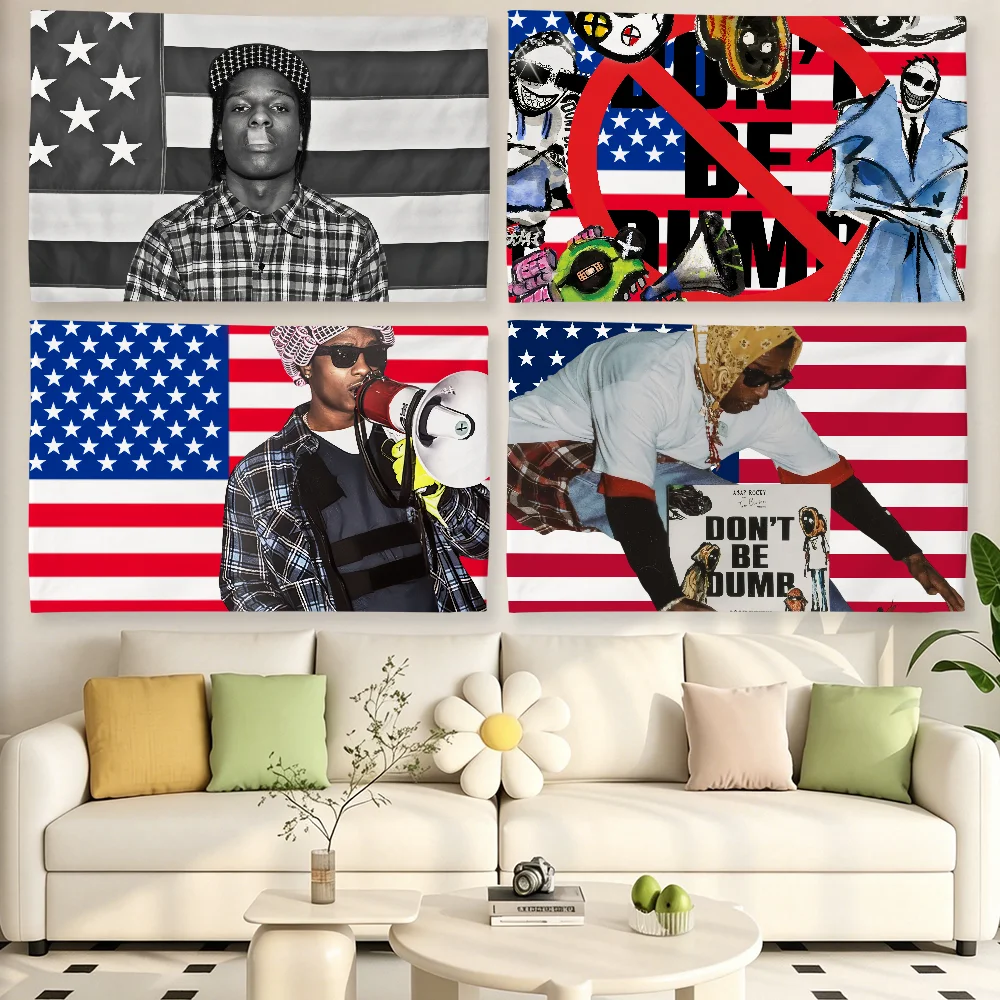 Rapper A-Asap Rocky Don't be Dumb Flagge für Wohnzimmer, Zuhause, Wohnheim, Dekoration, Wand, Outdoor, Camping, Party, Banner, Geschenke