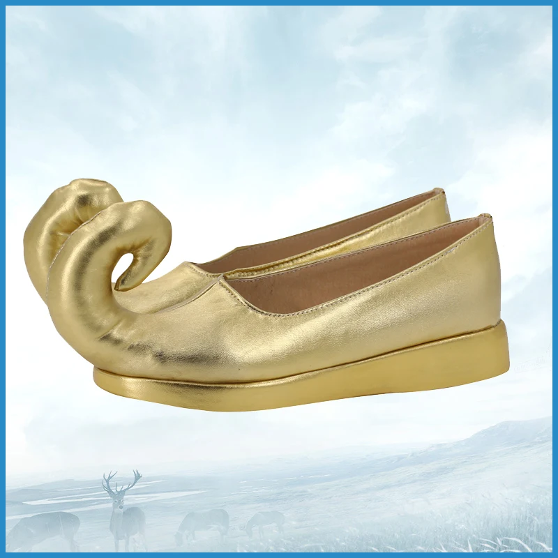 Jasmine Princess Cosplay Shoes Boots Golden Shoes Custom Made for Adults and Kids Halloween Cosplay