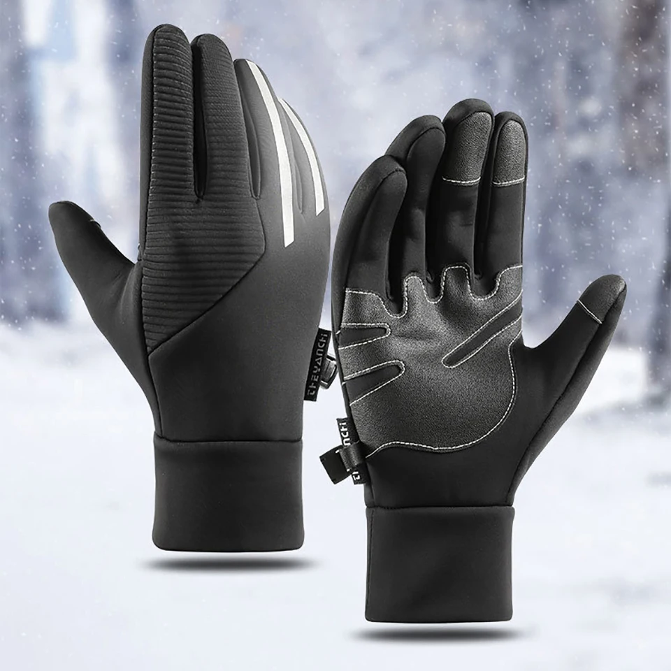 GTUBIKE Herren-Thermohandschuhe für den Frühwinter, Polarfleece, Touchscreen, warme Anti-Rutsch-Handschuhe zum Fahren, Reiten, Laufen, Radfahren, Radfahren
