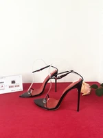 New 12cm Minimalist Ultra-Fine Straight Strap High-Heeled Shoes with Sexy Lace Up Wristband, Plus Size Slim Heel Bed Sandals - Image 6
