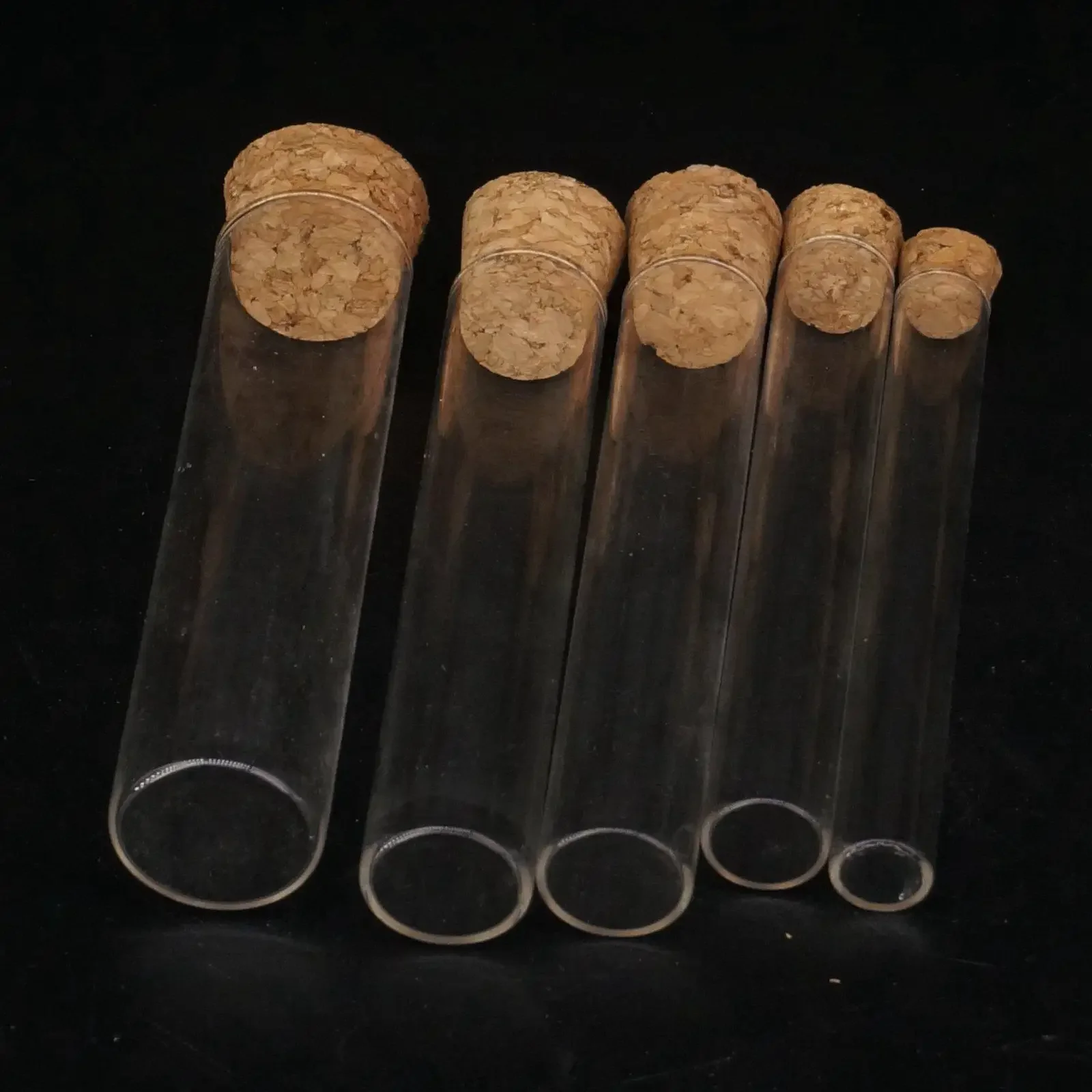 Lot5 o/d-木製ストッパー付き平底試験管,耐熱性,12mm,15mm,18mm,20mm,25mm,30mm,35mm,40mm,長さ100mm