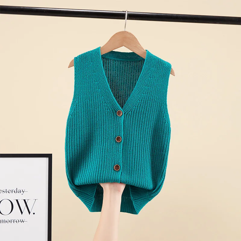 Kids Knitted Vest 100%Cotton Autumn/Winter V-Collar Warm Soft Waistcoat For Teen Girls 5-15 Years Wear 5
