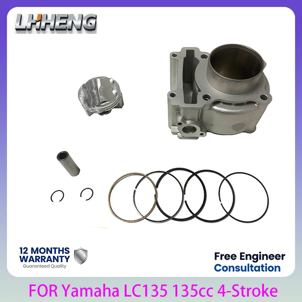 63mm STD Ceramic Cylinder Piston Kit 135cc 4-Stroke Air-cooled SOHC Single Cylinder Motorcycle Engine Parts for Yamaha LC135