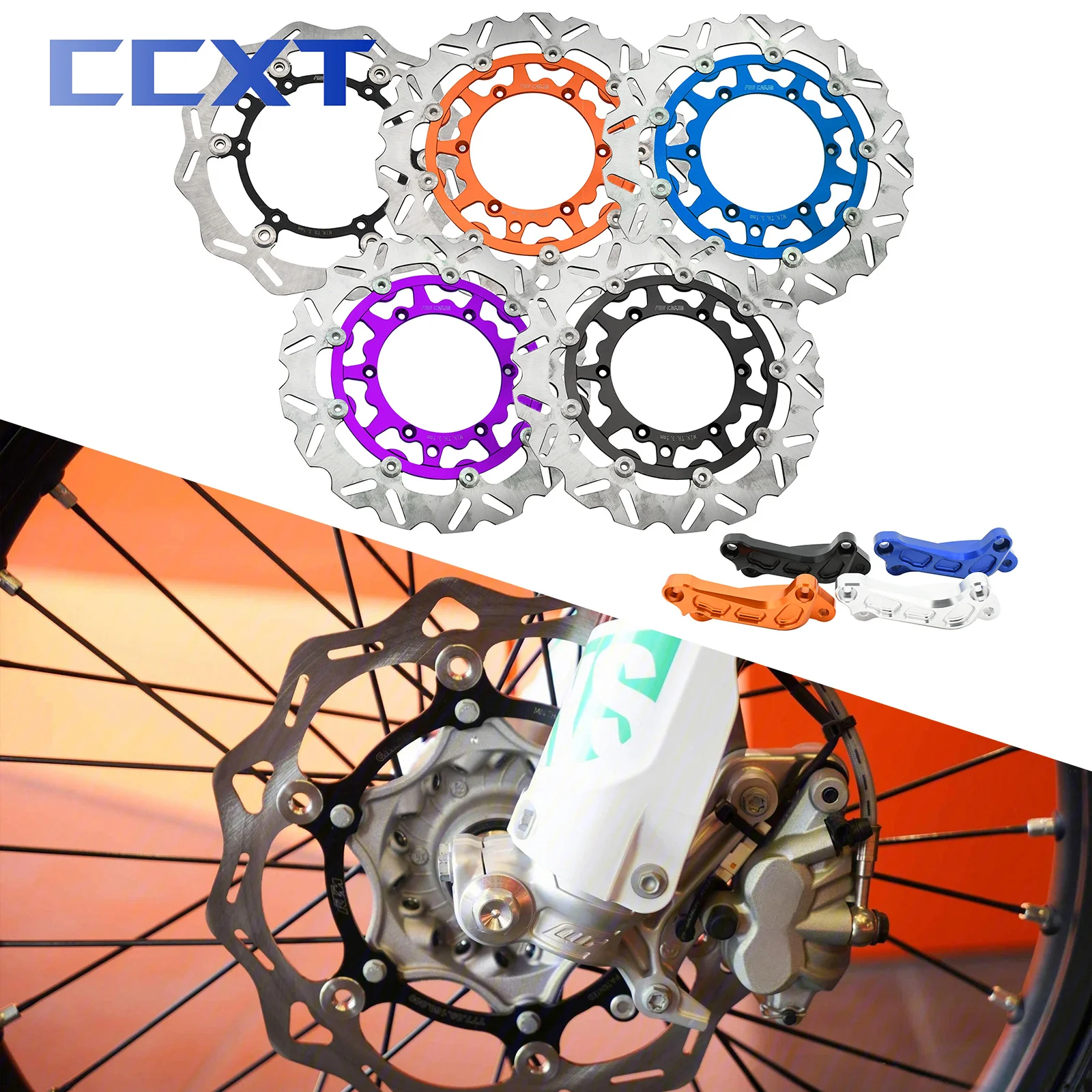 Motorcycle 260mm 320mm Front Brake Disc Rotor Brake Caliper Adaptor Bracket For KTM XC XCF XCW SX SXF EXC EXCF 1994-2022 2023