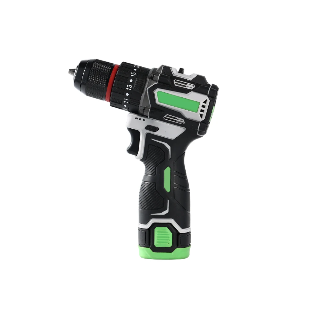

Electric Screwdriver 16V Brushless Drill 10mm Metal Chuck Impact Cordless Drill With 2 Batteries