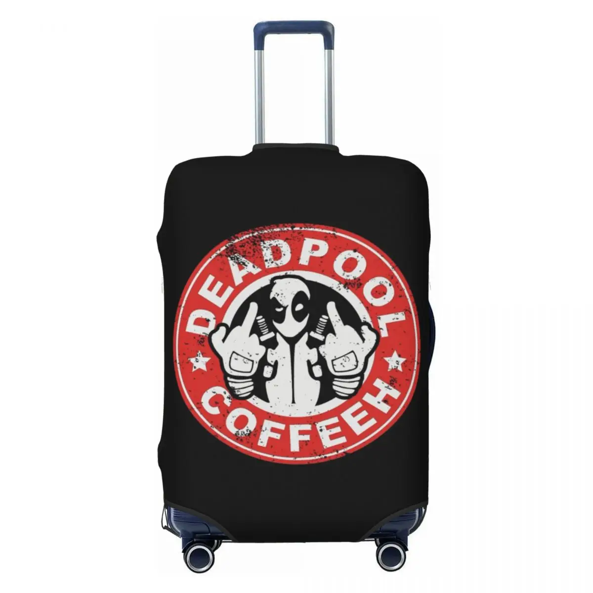 

Custom Deadpool Coffeeh Travel Luggage Cover Dust Proof Suitcase Cover Protector Fit 18-32 Inch