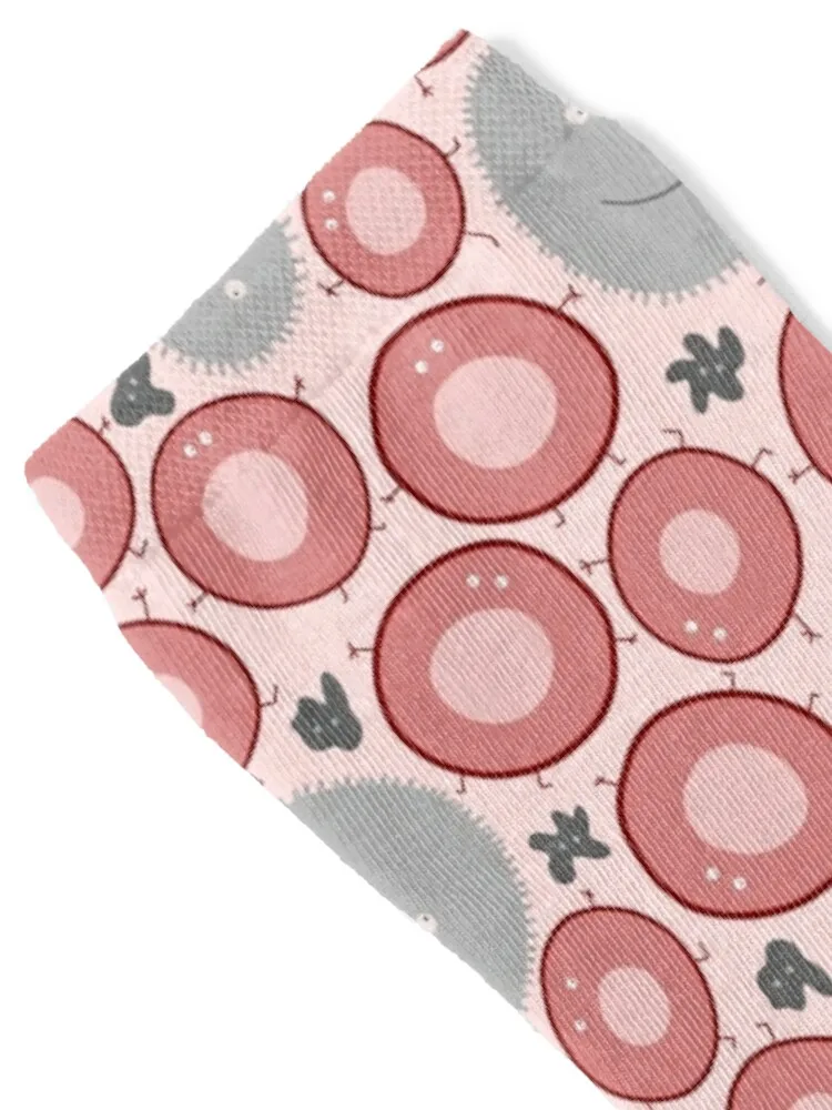 Blood Cells Educational Pattern on Pink Socks Stockings man snow kawaii New year's Socks Female Men's