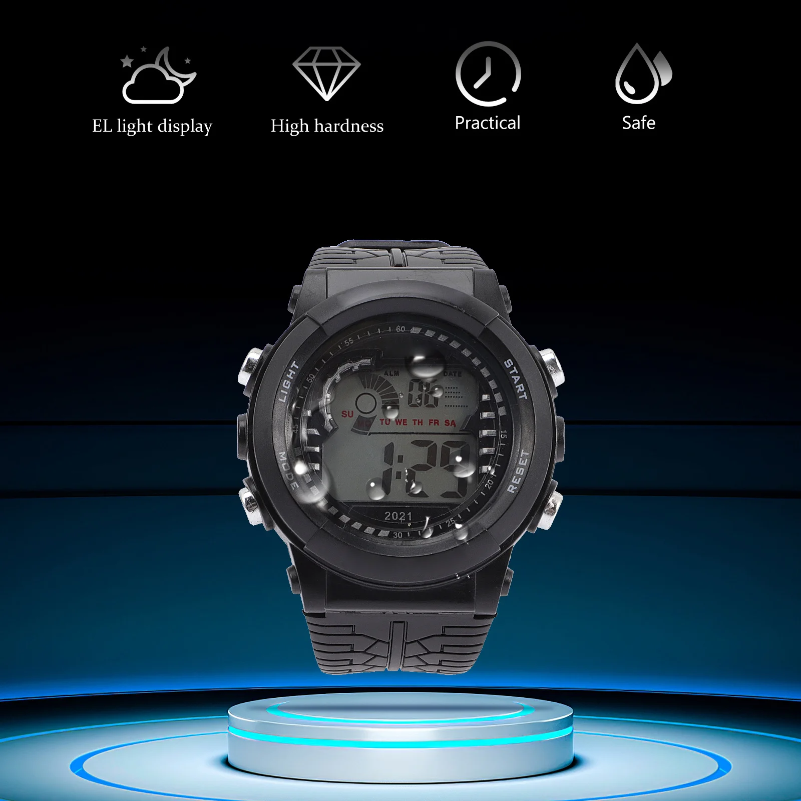 1 Uds. Reloj deportivo Digital para pantalla grande Led reloj de pulsera electrónico resistente al agua mano de obra fina