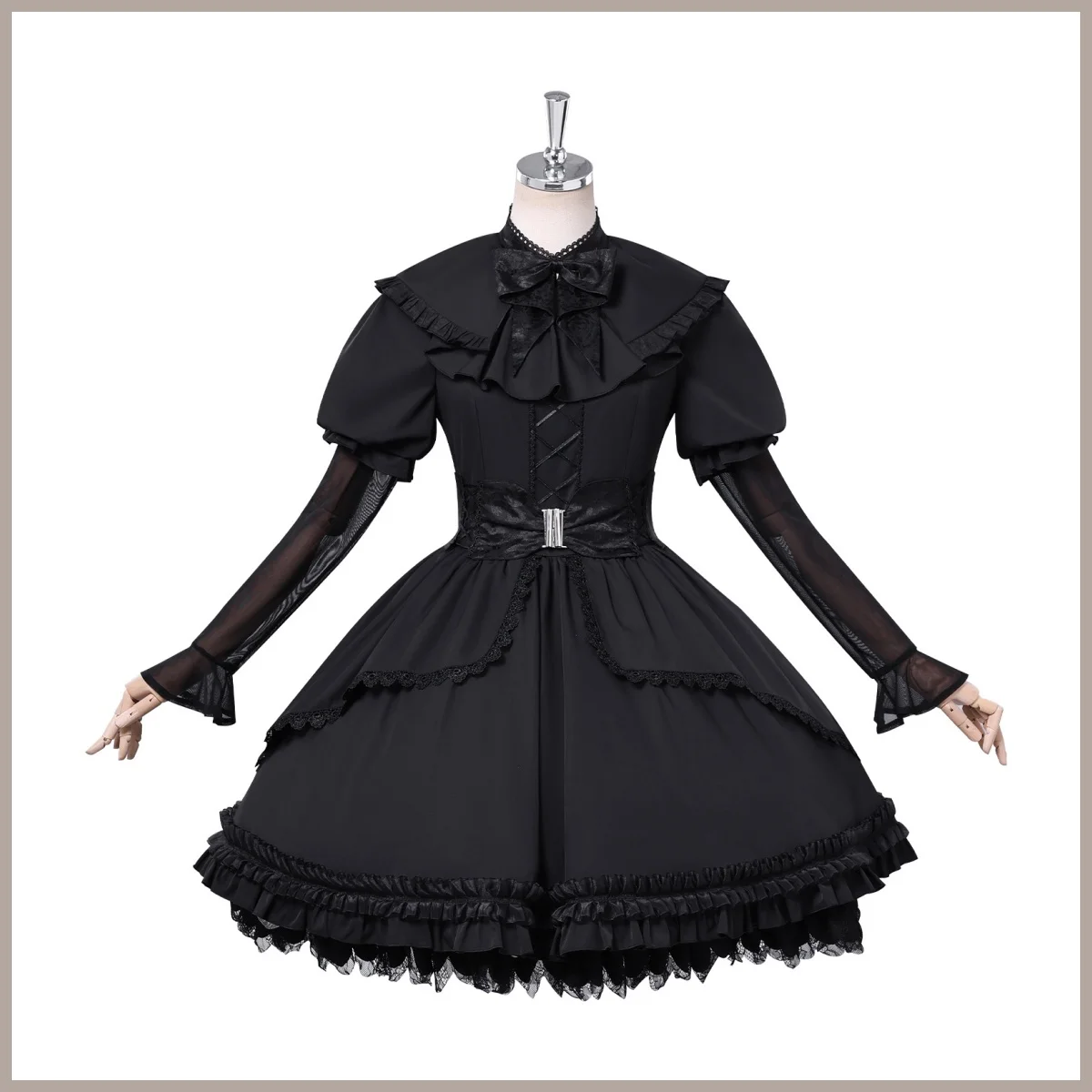 Game Identity ⅤEmma Woods Cosplay Costume Black White Waltz Black Lolita Princess Dress Wig Woman Cute Carnival Halloween Suit view 5