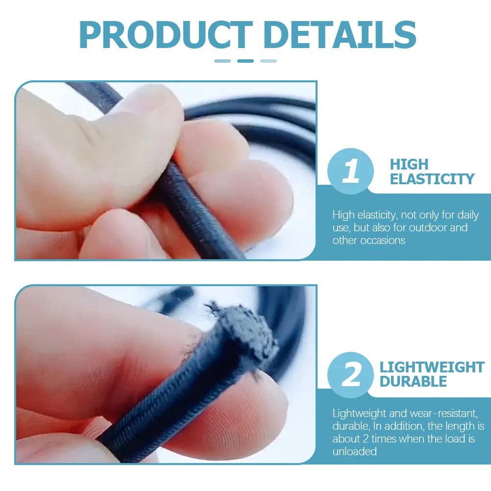 1Set Multi Purpose Kayak Bungee Cord Kit Strong Flexible Elastic Rope with Hooks for Yacht Canopy Camping Supplies Securing