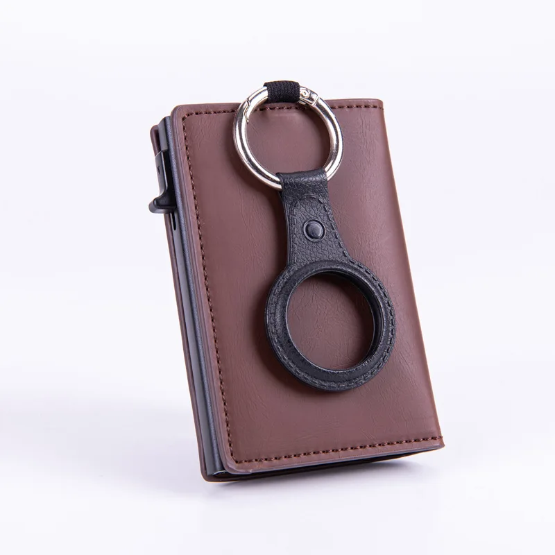 Air Tag Wallet Slim Card Holder Leather Woman Money Case Man\'s Card RFID Airtag Travel Bank Business Smart Carteira Masculina