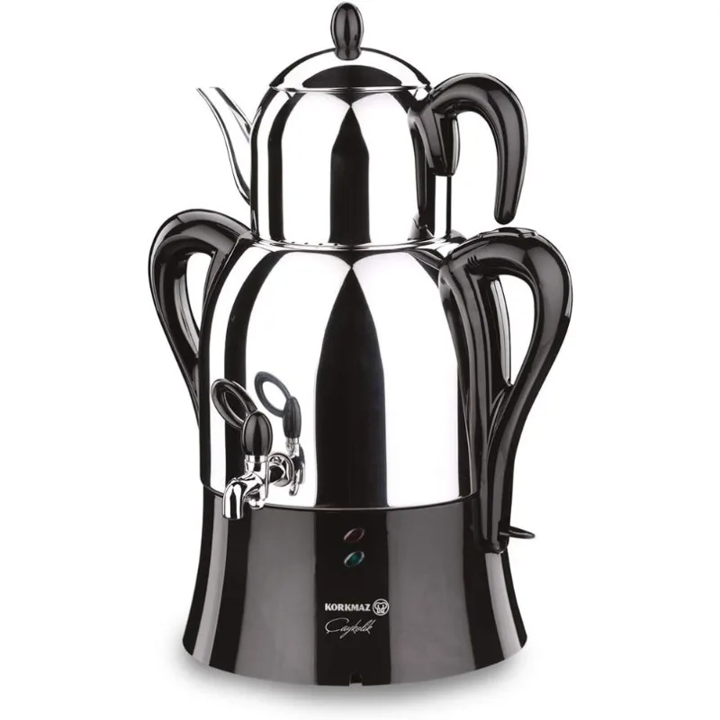Best - Caykolik A341 Samovar Stainless Steel Electric Turkish Tea Maker Tea Machine 220v EU Plug