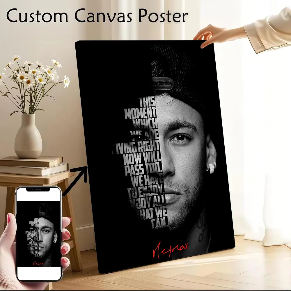 Neymar Jr Printed Canvas Poster Personalized High Quality Wall Art Paintings for Decor Living Room Interior Decoration Bedroom