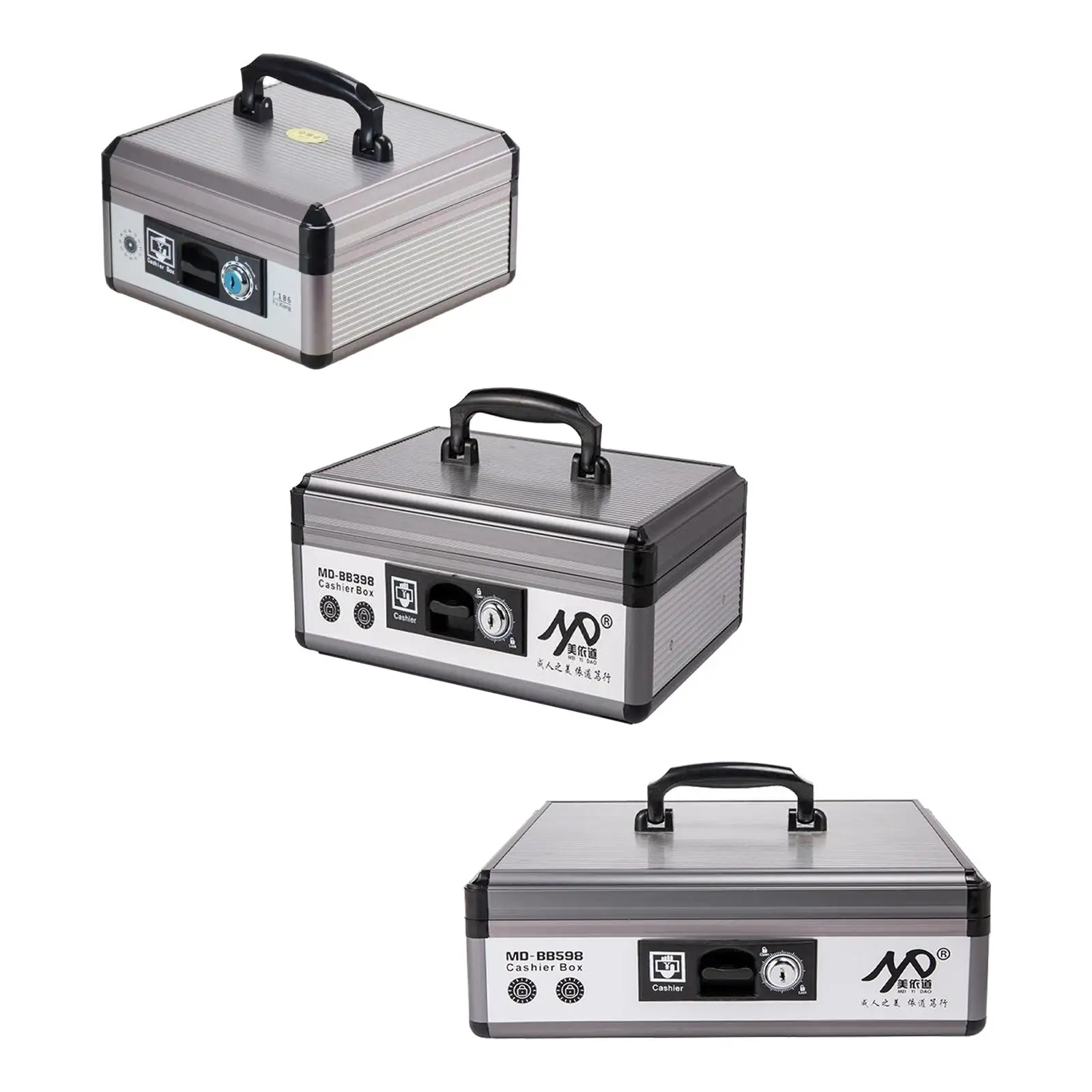 Cash Box with Money Tray and Lock Money Storage Box Waterproof Checks Storage Money Saving Organizer Box for Supermaket