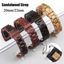 20mm 22mm Sandalwood Watch Strap for Samsung 4/5 for Huawei GT2/3 for Huami Wooden Universal Bracelet Quick Release Accessories