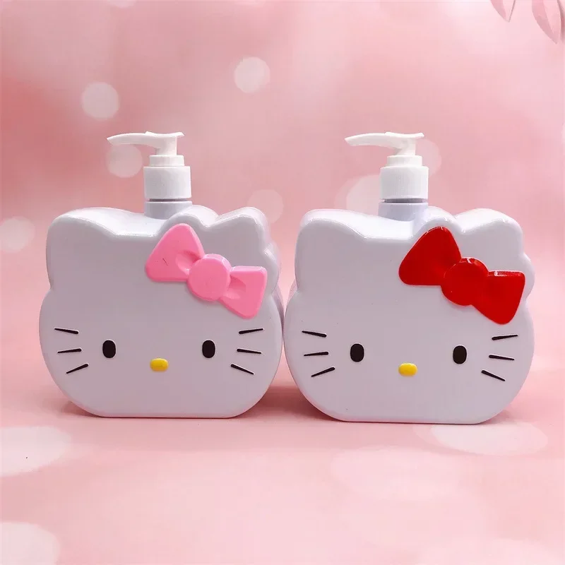 New Hello kitty cartoon cute 750ml pressing bath bottle Shampoo hand sanitizer Dish soap storage bottle Kitchen bathroom gift