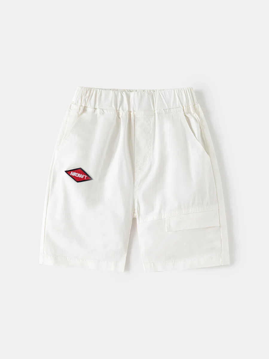 2026 New Summer Childrens Pants Cargo-style Fifth Pants for 3-7Y Boys with Mini Patch Elastic Waistband
