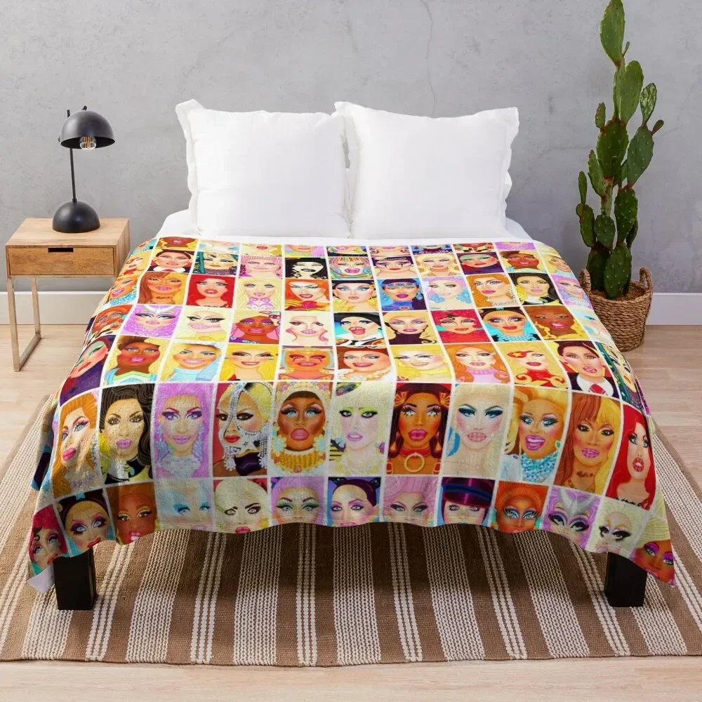 

DRAG QUEEN ROYALTY Throw Blanket Sofa Throw Winter beds for sofa wednesday anime Blankets