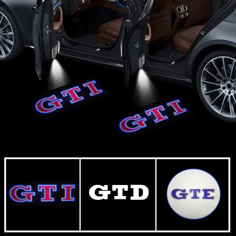 2 قطعة LED باب السيارة ضوء ترحيب العارض مصباح ل VOLKSWAGEN VW Golf 5 6 7 GTI GTD GTE ساجيتار توران CC باسات B6 جيتا شاران