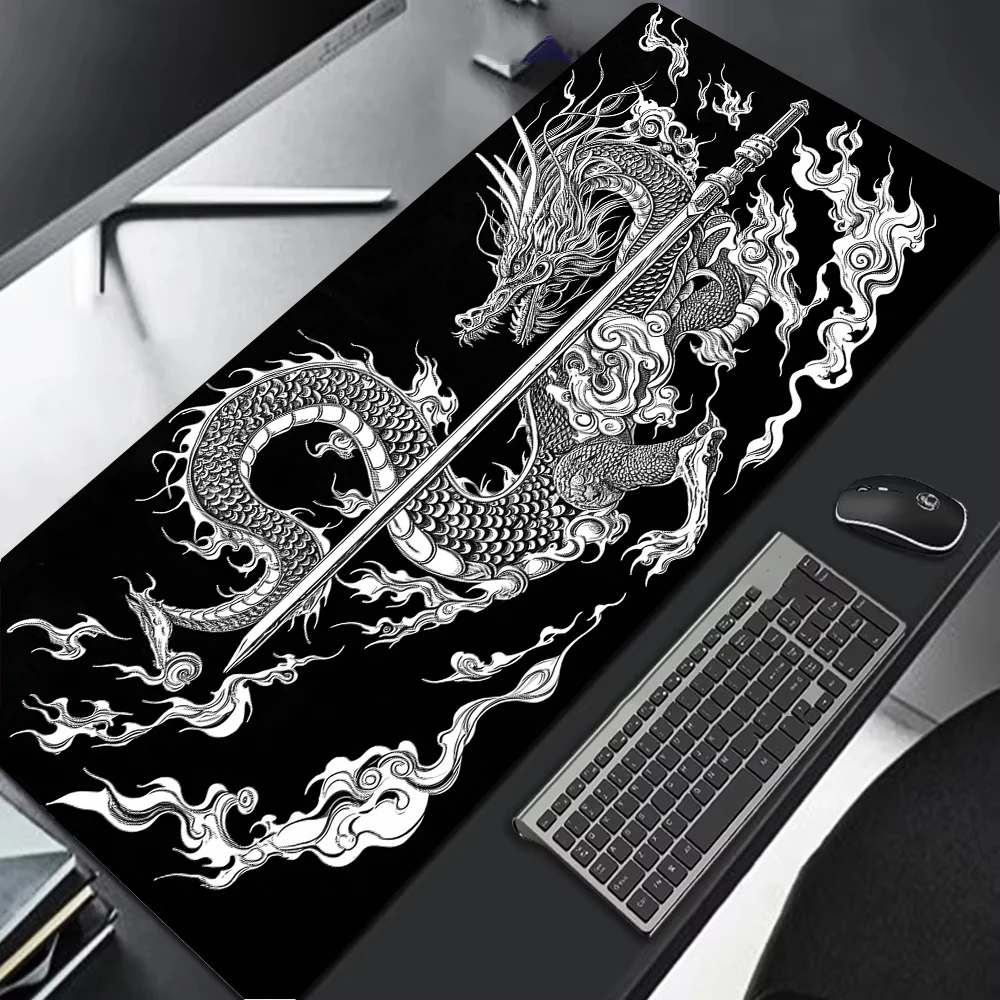 Japanischer Drache, großes Gaming-Mauspad, XXL-Tastatur, Gamer, 900 x 400 Geschwindigkeit, Mauspad auf dem Tisch, Geschwindigkeits-Schreibtischunterlage, Anime – Detail 14