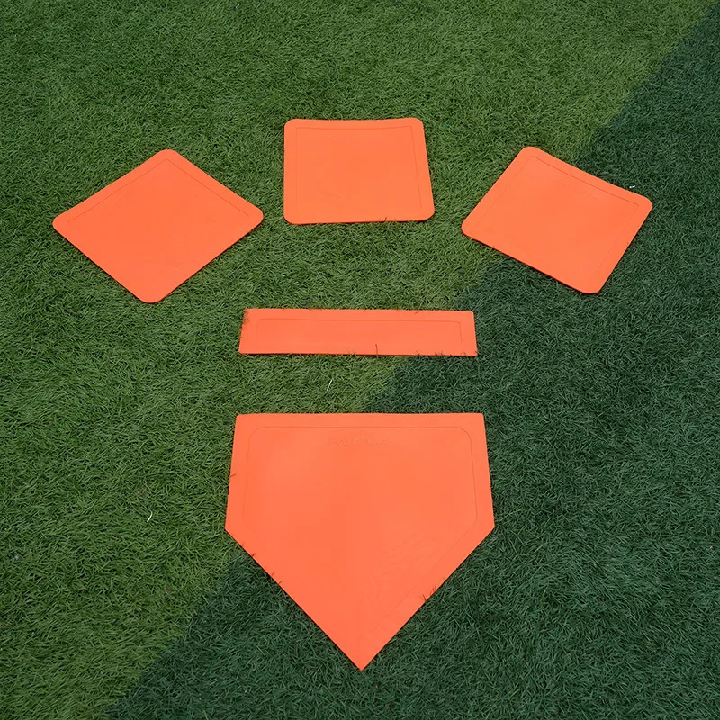 5Pcs Throw Down Rubber Base Set Exercise Home Plate Baseball Softball Base Set Practice Training Equipment for Kickball Backyard