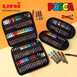 Uni Pen Carrying Case, Posca Kit Complete Markers with Bag, School Colors Pens for Drawing Painting Graffiti Japan Manga kalem