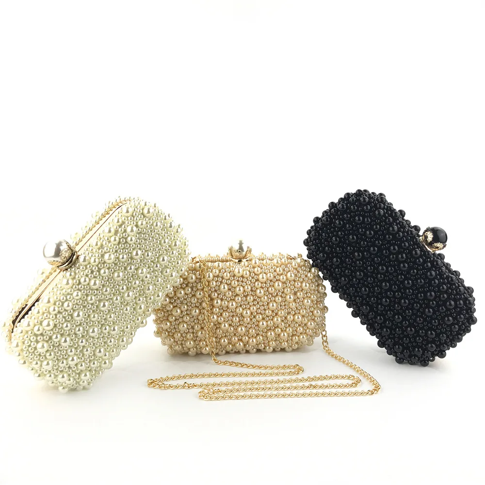 

2024 New High-end Dinner Pearl Bag with Diagonal Chain Temperament Elegant Women's Clutch Bags for Women