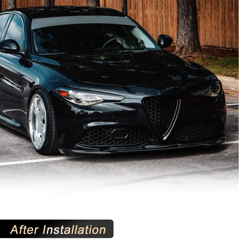 Carbon Fiber Car Front Lip Spoiler for Alfa Romeo Giulia Sedan 4 Door 2016 - 2018 Auto Racing Front Bumper Lip Apron Body Kit