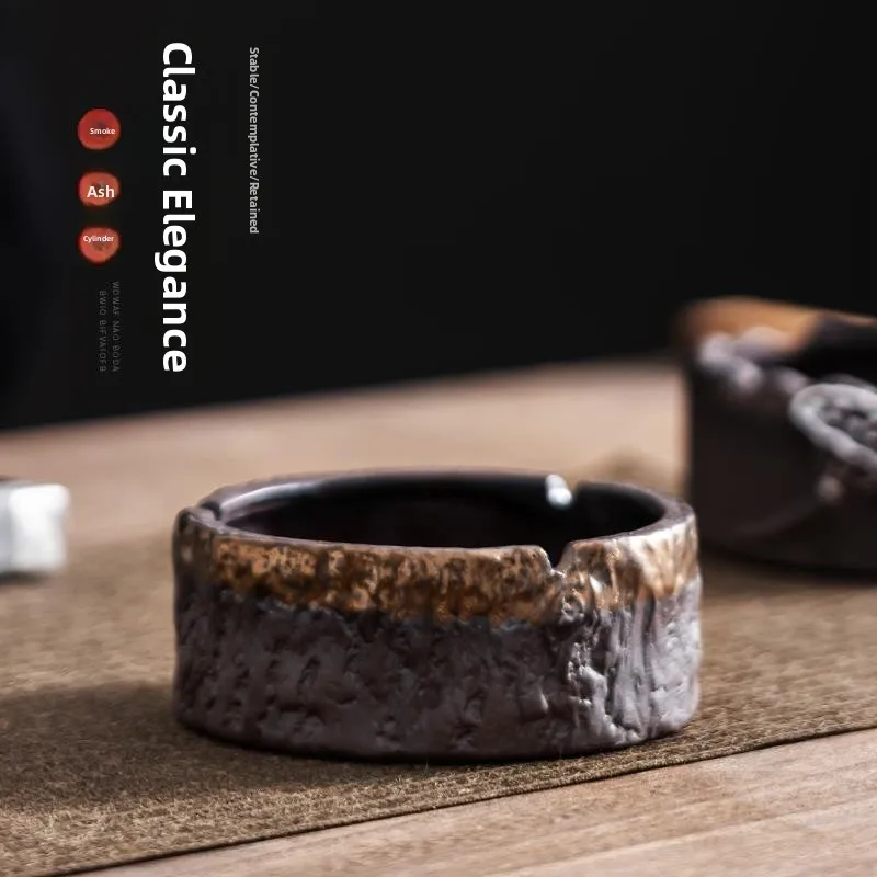 

Новая керамическая пепельница в китайском стиле с золотым покрытием для офисного стола, элитная, для гостиной, кабинета, модный креативный подарок