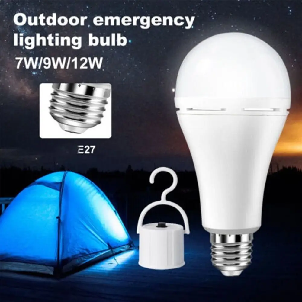 1pc 2024 Lamp Emergency LED Light E27 Battery Operated LED Bulbs In/Outdoor White Night Lights Camping