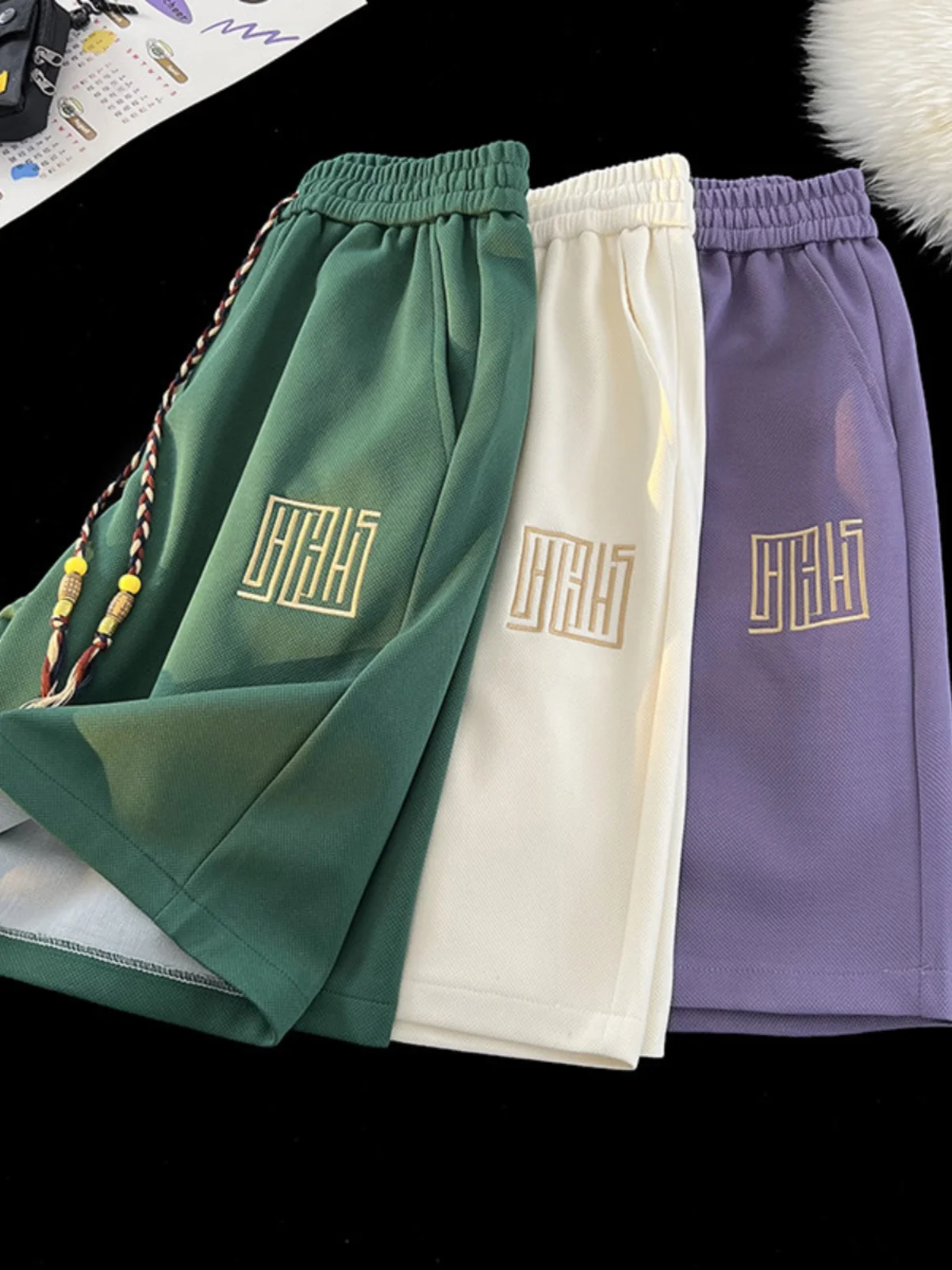 

Мужские летние повседневные свободные спортивные брюки с вышивкой медведя, модные, для подростков