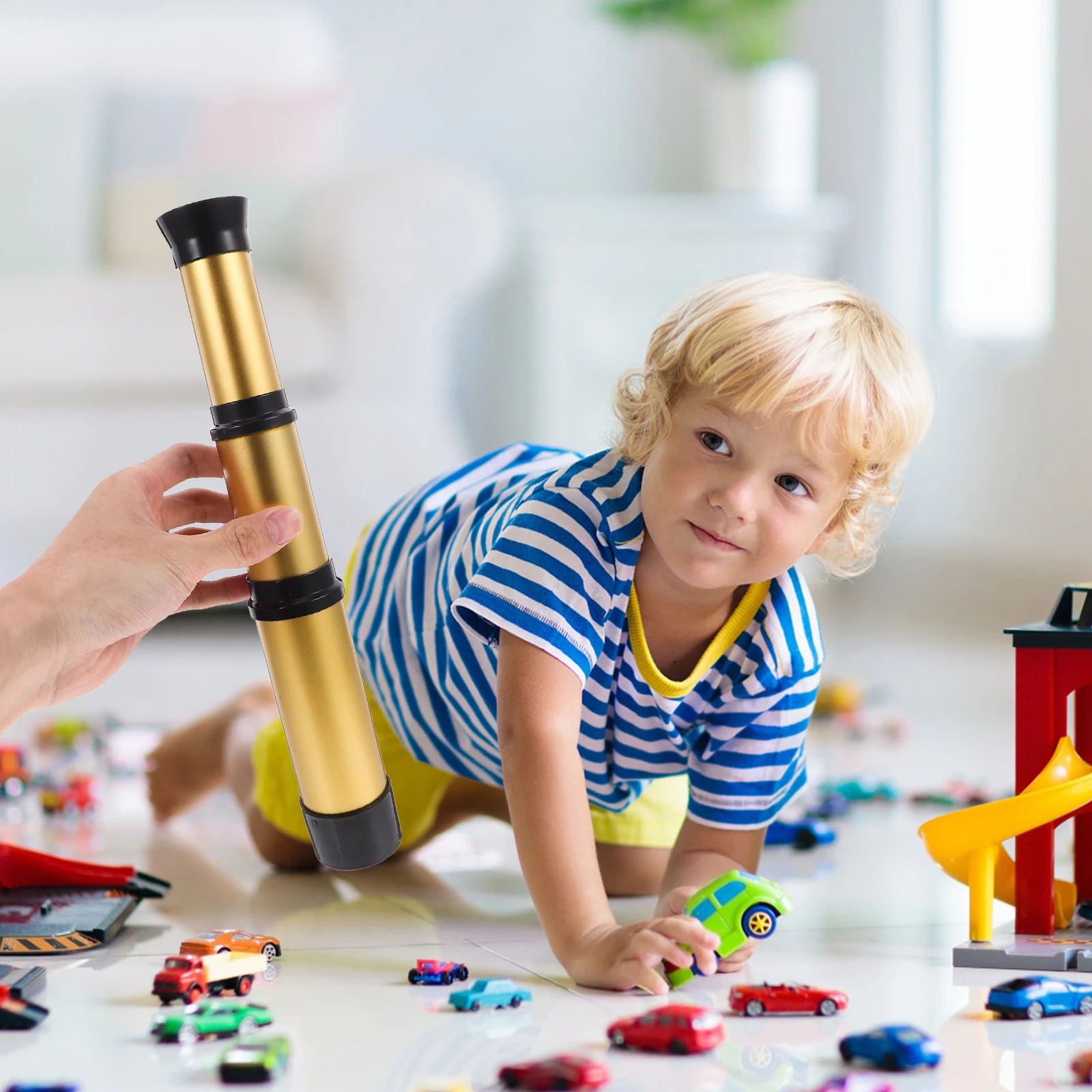 

Single Tube Retractable s Telescope Science Experiment Gift Plastic Fashion Magnifying Scope Golden Students Outdoor