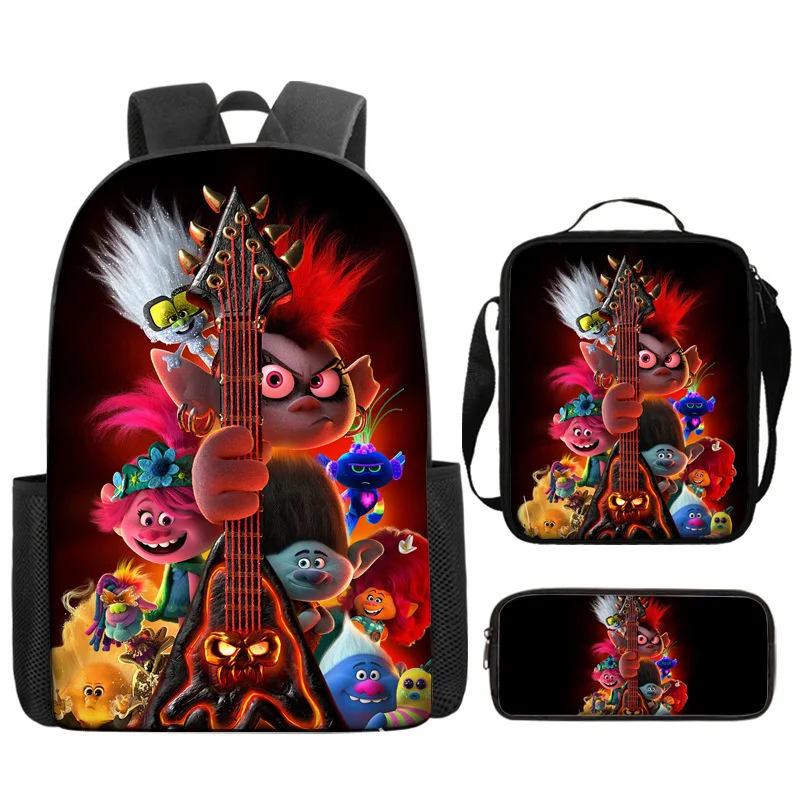 Mochila Cartoon Anime para Crianças, Mochila Trolls, Bolsa Cruz, Bolsa de Ombro, Little TreasureMary, Trolls