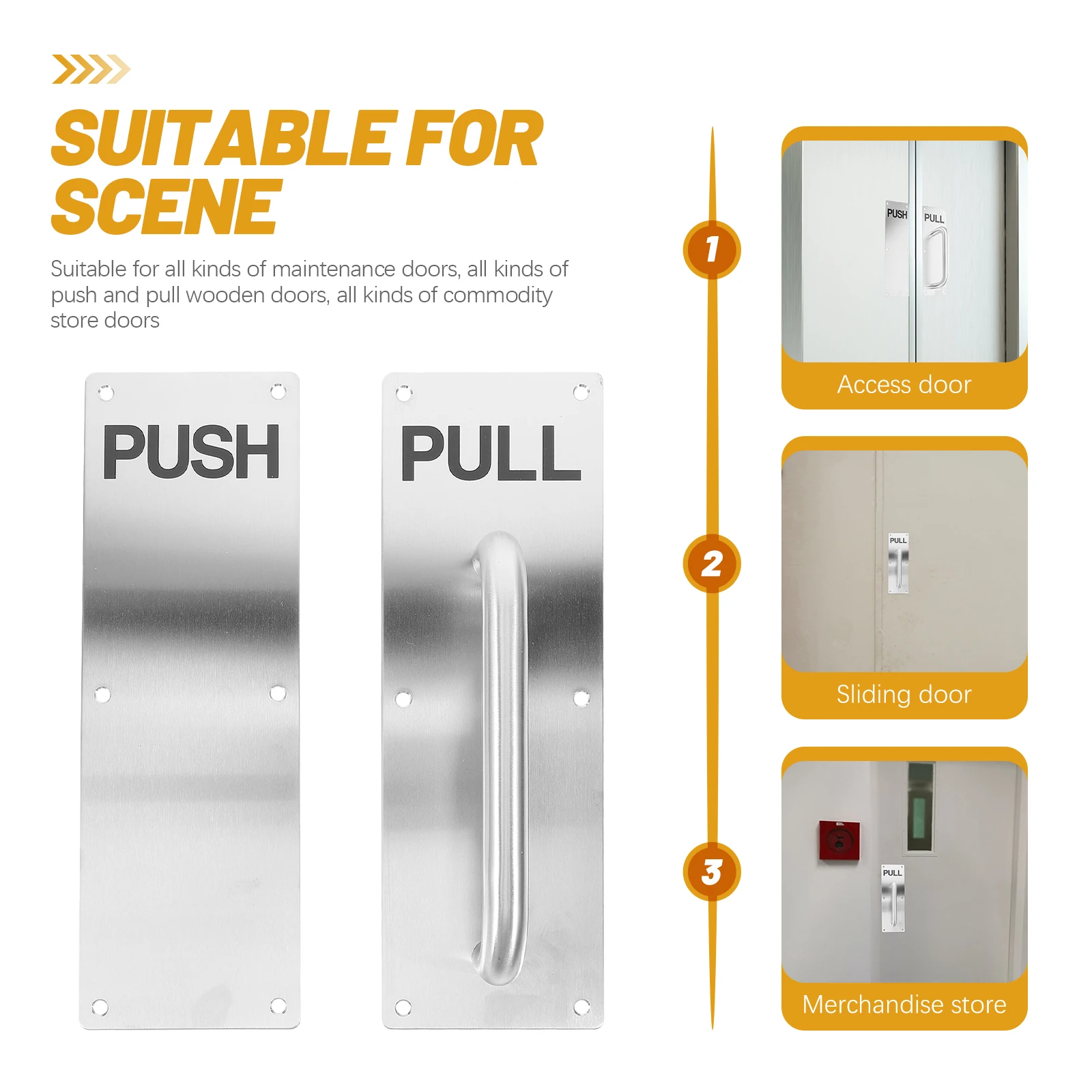 

Fire Handle Steel Plates For Interior Doors Push Plate Interior Pull Commercial Door Handle Metal Door Plate Drawer Pull