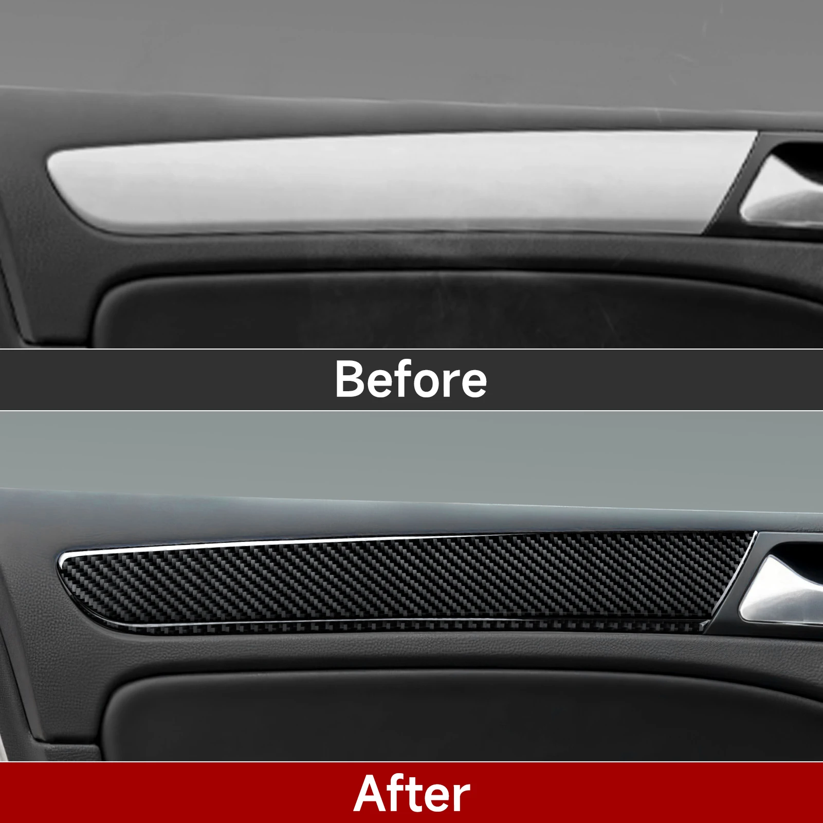 For Volkswagen Golf VI MK6 Plus R GTI (2010-2014) Door Decorative Strips Panel Carbon Fiber Interior Sticker Car Accessories