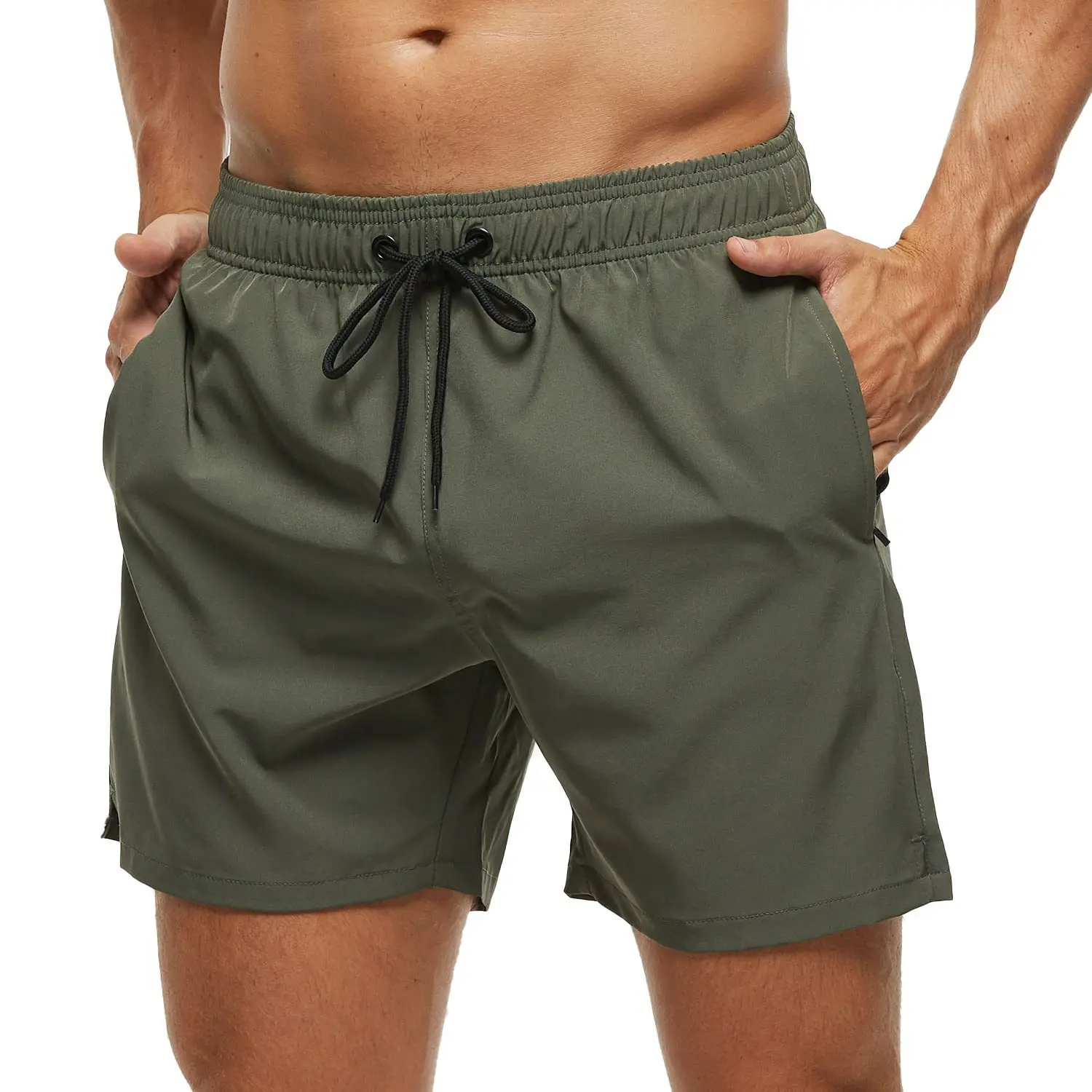 Men's Quick-drying Multi-color Beach Sweatpants Elastic Waist Zipper Pocket Pants