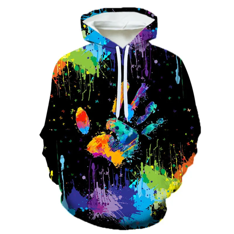 Vintage Men Graffiti Art Couple Clothing Spring Autumn Comfortable Oversized Hooded Sweatshirts 3D Y2K Pullovers Tops Coat